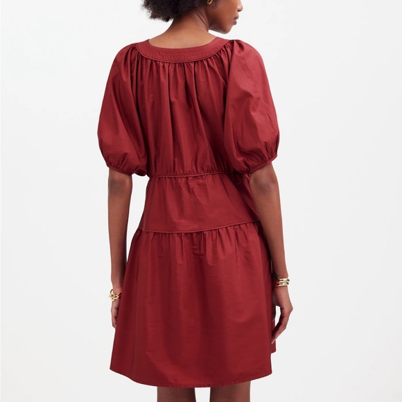 Madewell Puff-Sleeve Mini Dress in Poplin - Picture 3 of 6